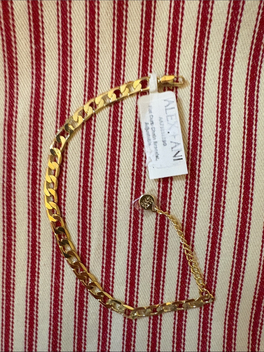 Alex Ani Adjustable Flat Curb Chain Bracelet in Gold. NWT